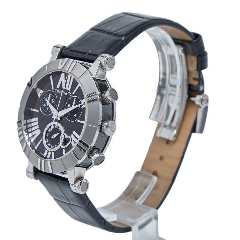Tiffany & Co Atlas Z1301.32.11a10a71a Black Silver Stainless Steel Ceramic