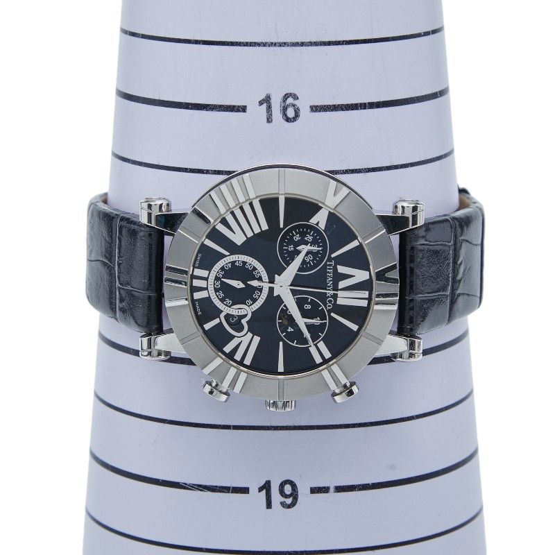 Tiffany & Co Atlas Z1301.32.11a10a71a Black Silver Stainless Steel Ceramic