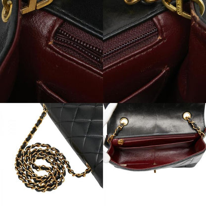 Chanel Coco Mark Matelasse 25 Diana Chain Shoulder Bag No 1 Black Lambskin