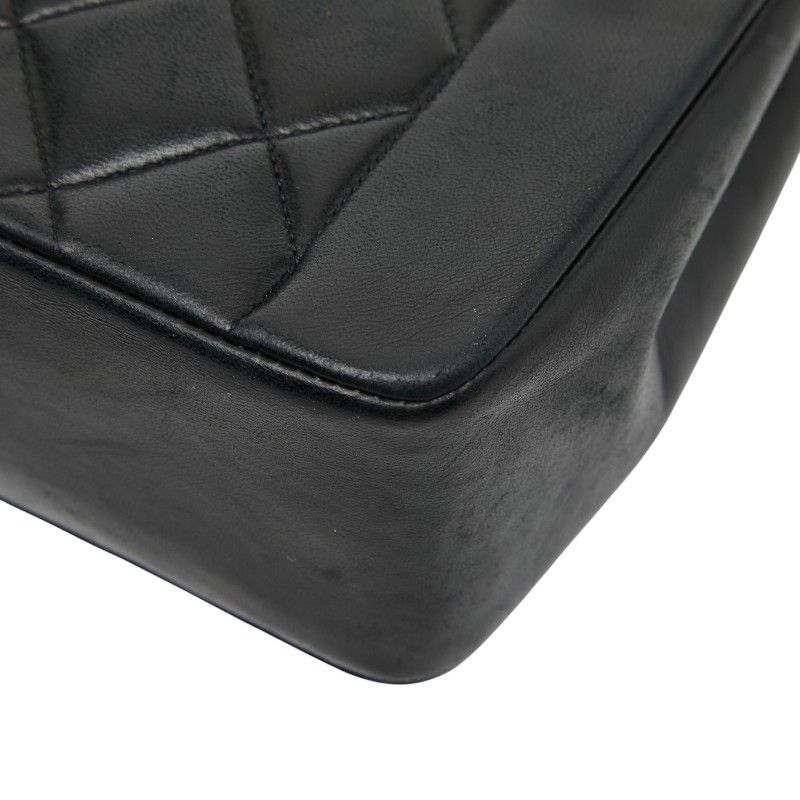 Chanel Coco Mark Matelasse 25 Diana Chain Shoulder Bag No 1 Black Lambskin