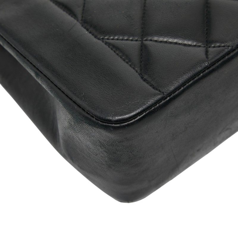 Chanel Coco Mark Matelasse 25 Diana Chain Shoulder Bag No 1 Black Lambskin