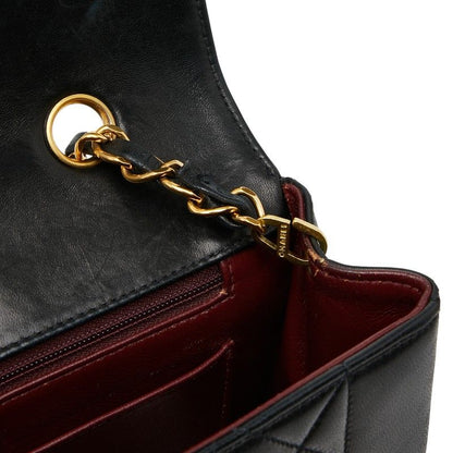 Chanel Coco Mark Matelasse 25 Diana Chain Shoulder Bag No 1 Black Lambskin
