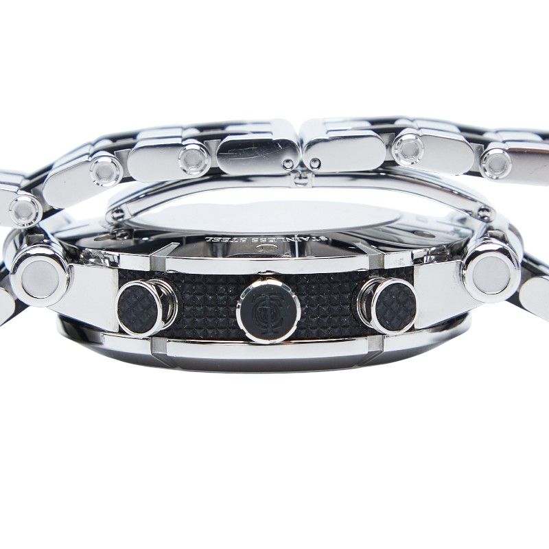 Tiffany & Co Atlas Silver Black Stainless Steel Rubber Men's Tiffany & Co