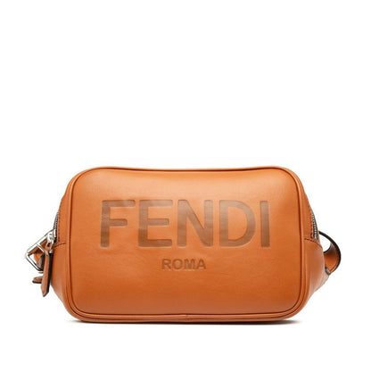 Fendi Logo 7va526 Brown Leather Women's Fendi