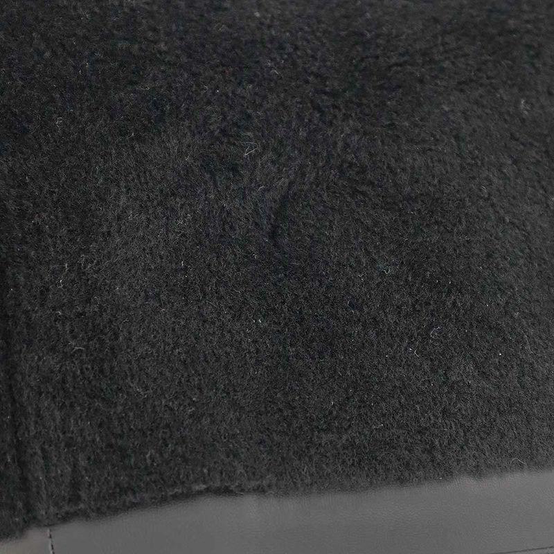 Hermes 24aw Lamb Mouton Fur Studded Leather Jacket 4h1242d5 Black 36