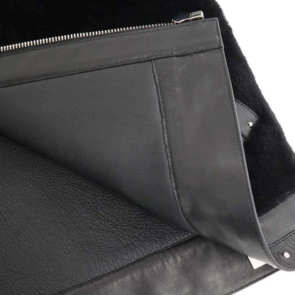Hermes 24aw Lamb Mouton Fur Studded Leather Jacket 4h1242d5 Black 36