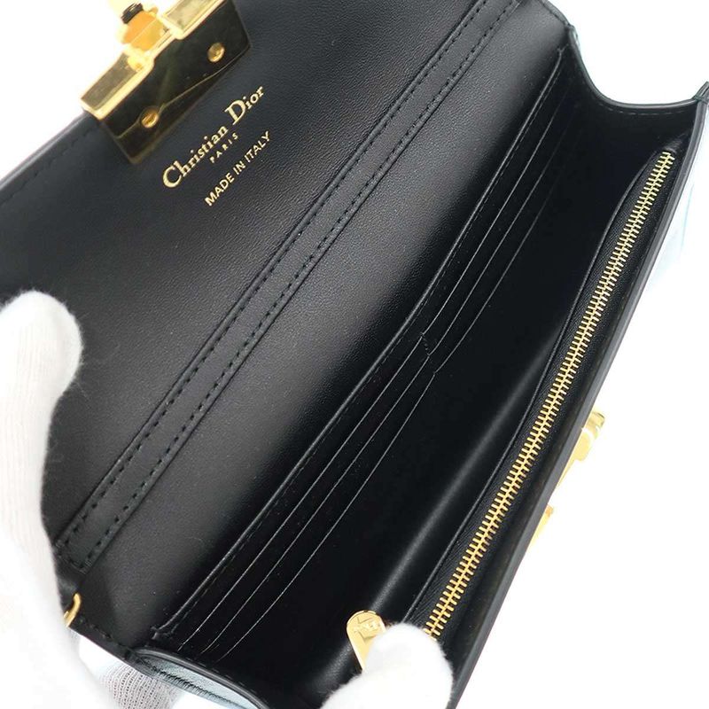 Christian Dior Miss Montaigne Mini Shoulder Bag in Black Smooth Calfskin