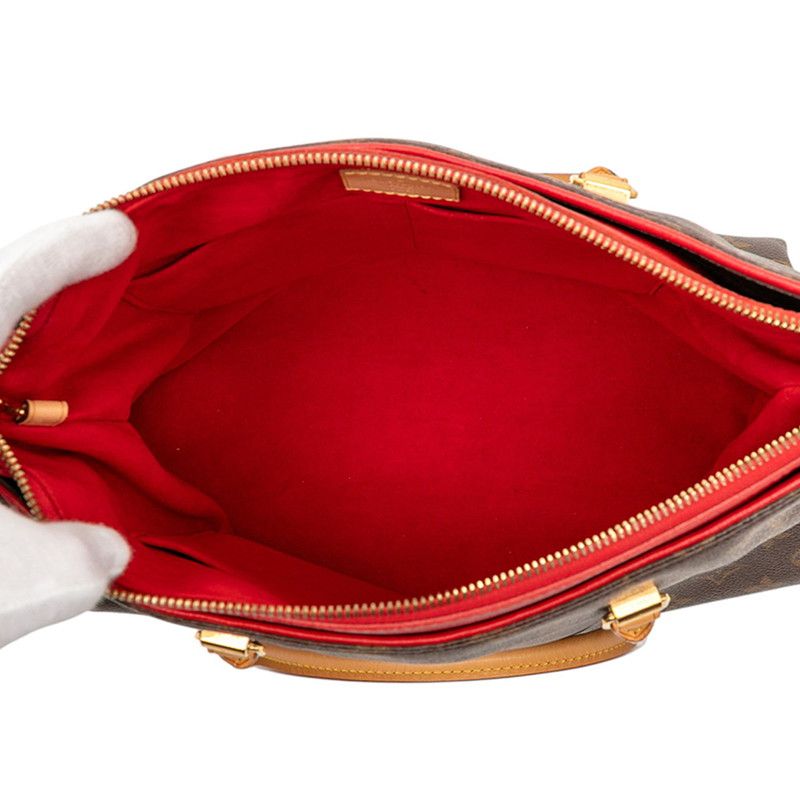 Louis Vuitton Monogram Pallas Handbag Shoulder Bag 2WAY M41175 Threes Red Brown