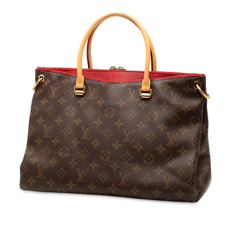 Louis Vuitton Monogram Pallas Handbag Shoulder Bag 2WAY M41175 Threes Red Brown