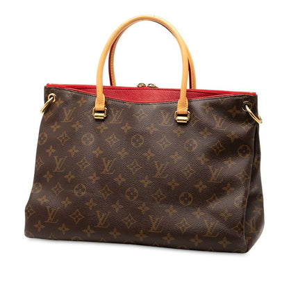 Louis Vuitton Monogram Pallas Handbag Shoulder Bag 2WAY M41175 Threes Red Brown