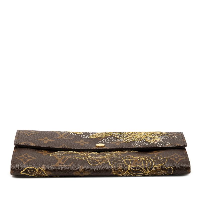 Louis Vuitton Monogram Dantele Portefeuille Sarah M95389 Brown Gold PVC Leather