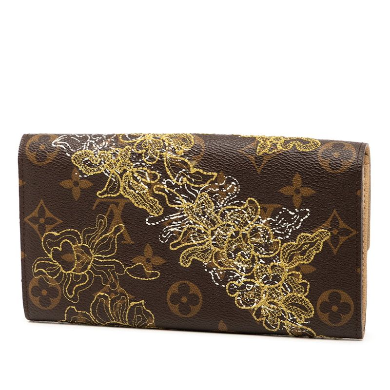 Louis Vuitton Monogram Dantele Portefeuille Sarah M95389 Brown Gold PVC Leather