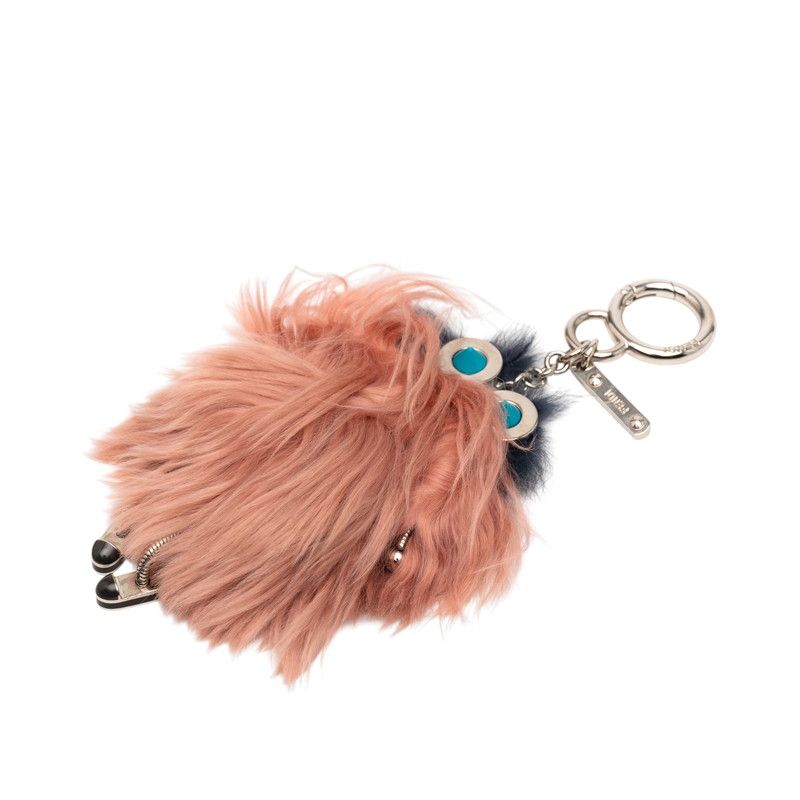 Fendi Monster Witches Key Holder Charm Bagcharm Pink Blue Fur Women's Fendi