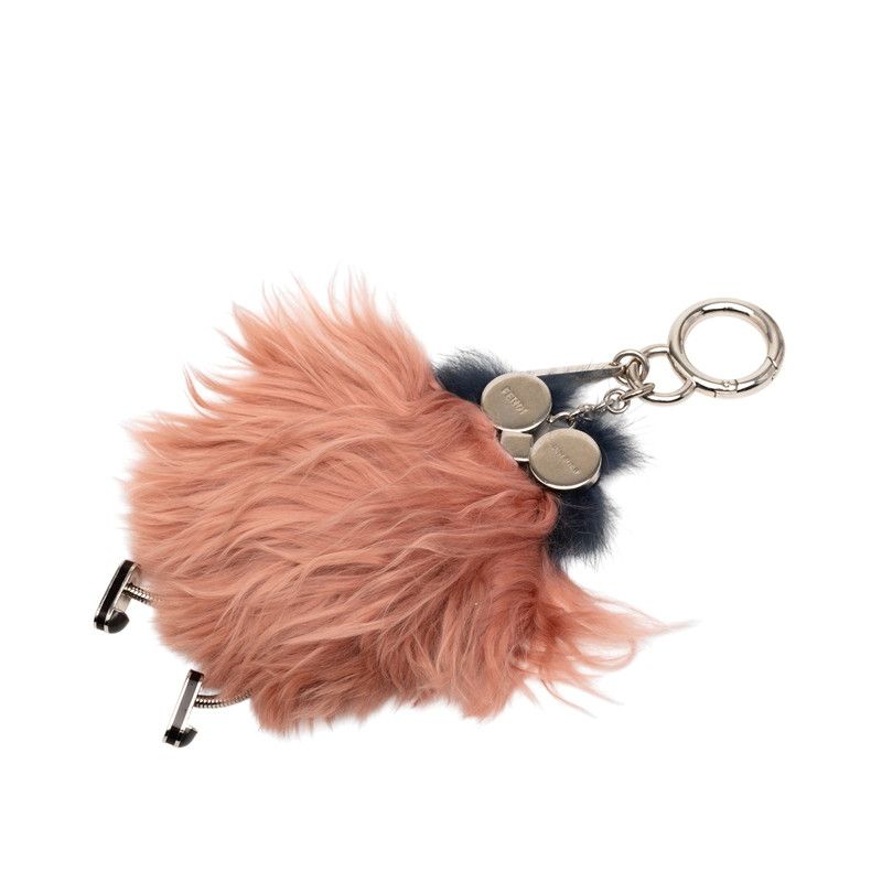 Fendi Monster Witches Key Holder Charm Bagcharm Pink Blue Fur Women's Fendi