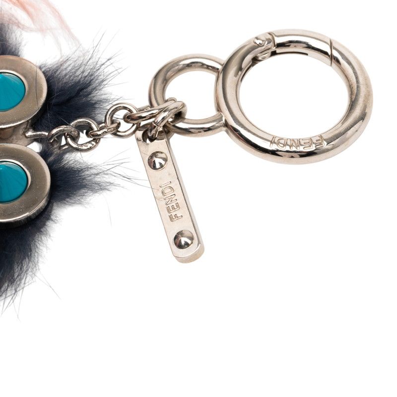 Fendi Monster Witches Key Holder Charm Bagcharm Pink Blue Fur Women's Fendi