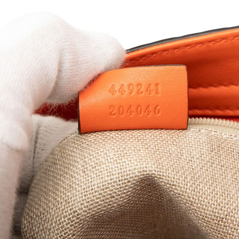 Gucci Micro Guccissima Handbag Shoulder Bag 2WAY 449241 Orange Leather Ladies