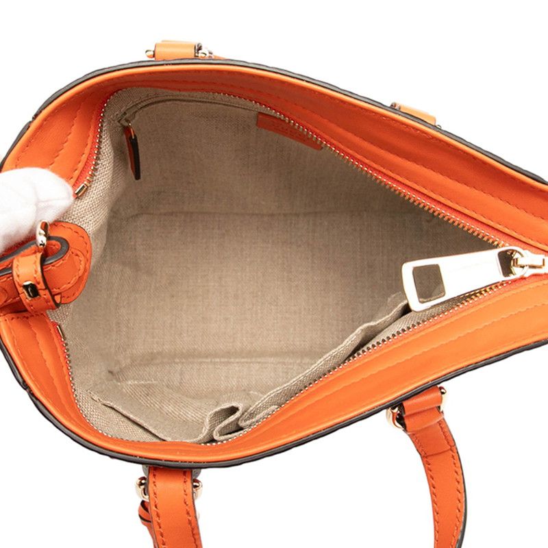 Gucci Micro Guccissima Handbag Shoulder Bag 2WAY 449241 Orange Leather Ladies