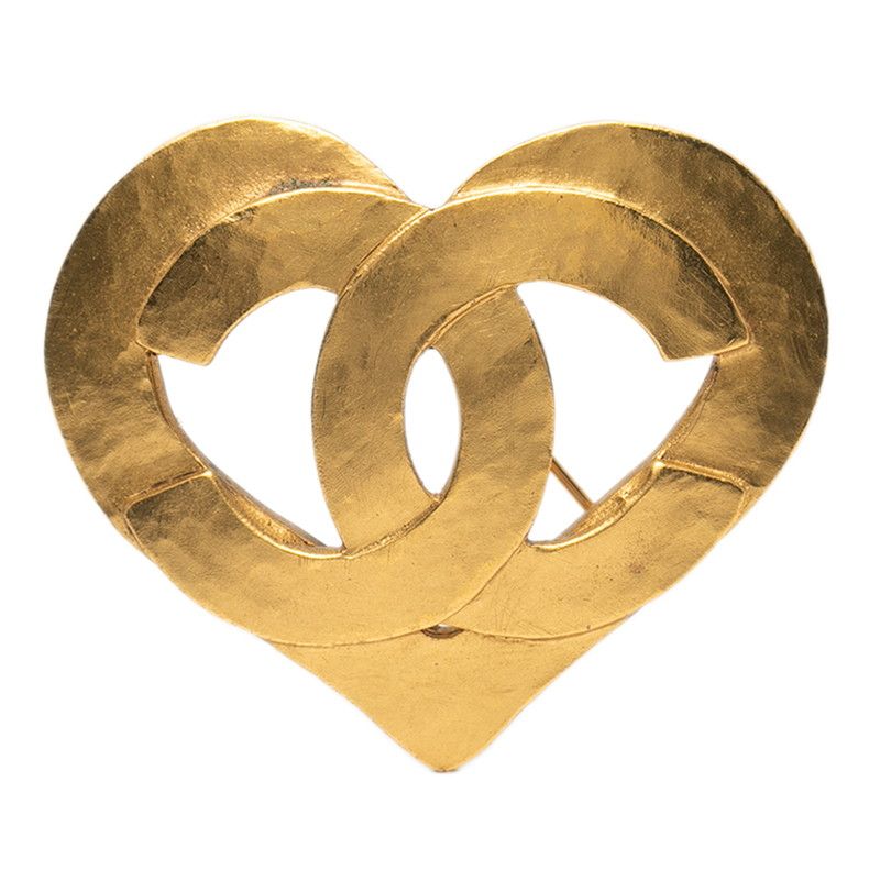 Chanel Vintage Coco Mark Heart Chef Gold Plated Women's Chanel