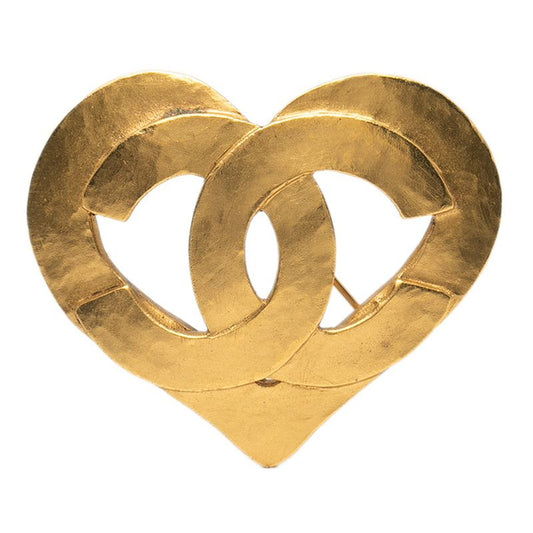 Chanel Vintage Coco Mark Heart Chef Gold Plated Women's Chanel