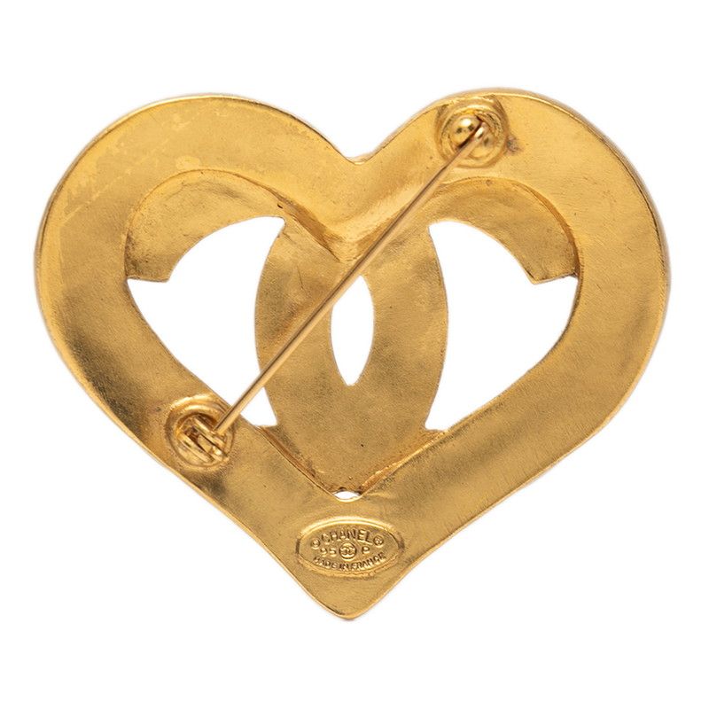 Chanel Vintage Coco Mark Heart Chef Gold Plated Women's Chanel