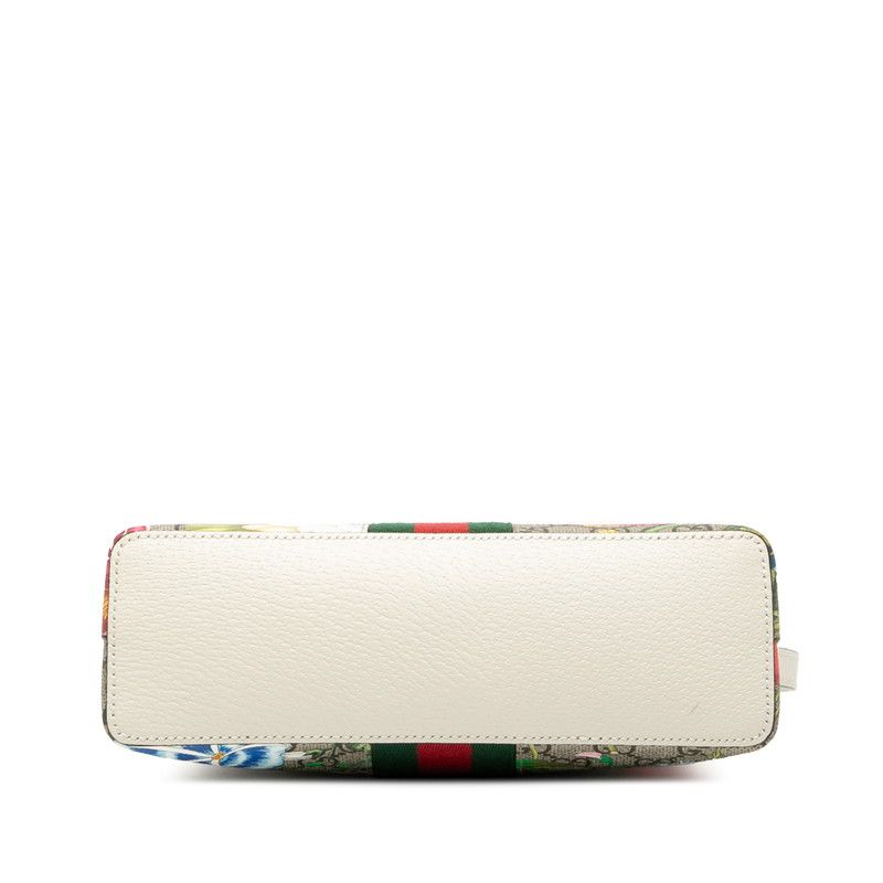 Gucci GG Supreme Flora Sherry Line Crossbody Shoulder Bag 499621 Beige Epony