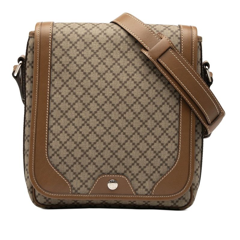 Gucci Diamante Diagonal Shoulder 295679 Beige PVC Leather Women's Gucci