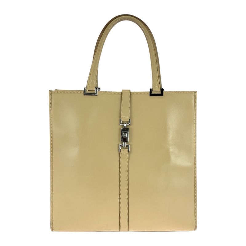 Gucci Jackie Beige Silver Hardware Leather 002 1064 Tote Handbag Women 505883