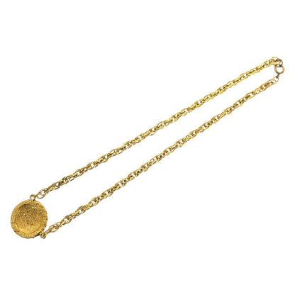 Chanel Vintage Coco Mark Gold Plated Necklace Pendant Ladies 505944