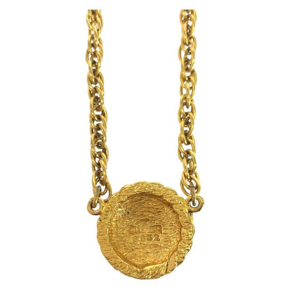 Chanel Vintage Coco Mark Gold Plated Necklace Pendant Ladies 505944