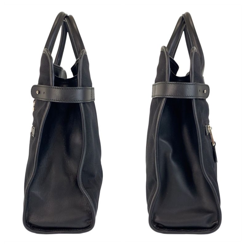 Gucci Sherry Line Black Silver Hardware Nylon/leather 246410 Business Bag