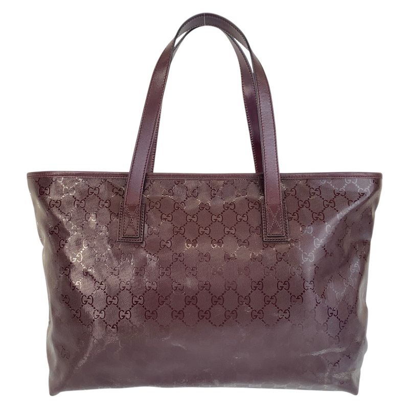 Gucci GG Imprime Purple Wine Red PVC 211137 Tote Bag Shoulder Bag Women 506019