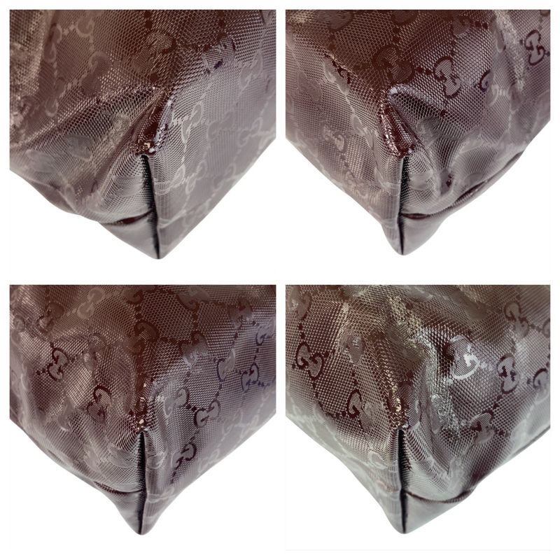 Gucci GG Imprime Purple Wine Red PVC 211137 Tote Bag Shoulder Bag Women 506019