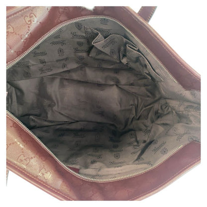 Gucci GG Imprime Purple Wine Red PVC 211137 Tote Bag Shoulder Bag Women 506019