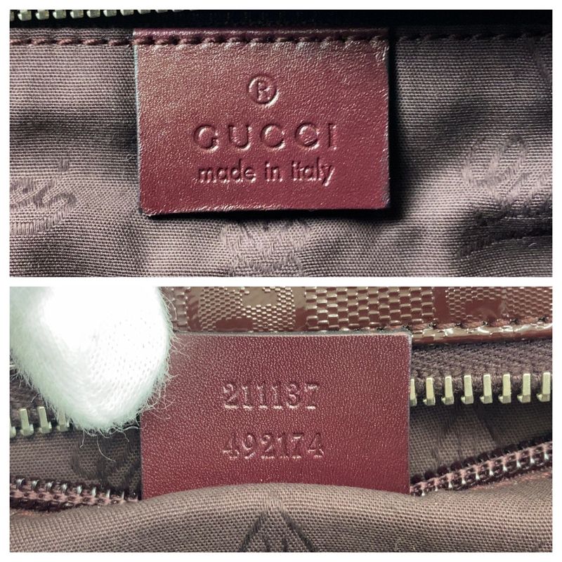 Gucci GG Imprime Purple Wine Red PVC 211137 Tote Bag Shoulder Bag Women 506019