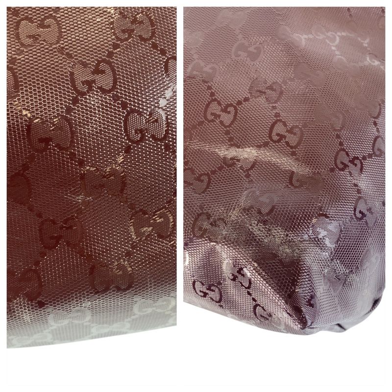 Gucci GG Imprime Purple Wine Red PVC 211137 Tote Bag Shoulder Bag Women 506019