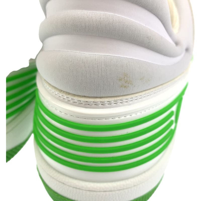 Gucci Basket GG Pattern Size 11 White Green Leather 700290 Sneakers Basket