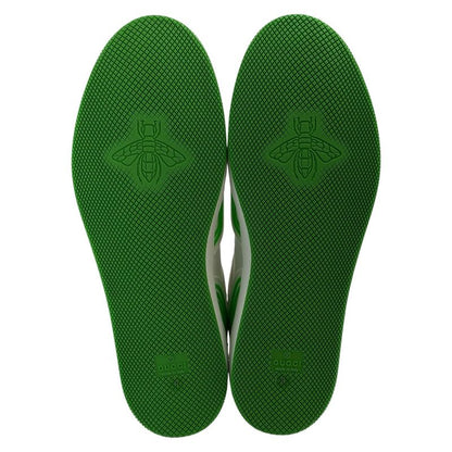 Gucci Basket GG Pattern Size 11 White Green Leather 700290 Sneakers Basket