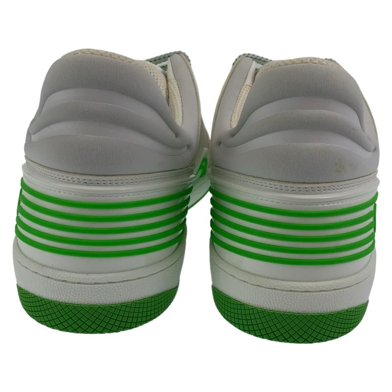 Gucci Basket GG Pattern Size 11 White Green Leather 700290 Sneakers Basket