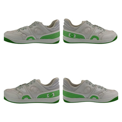 Gucci Basket GG Pattern Size 11 White Green Leather 700290 Sneakers Basket