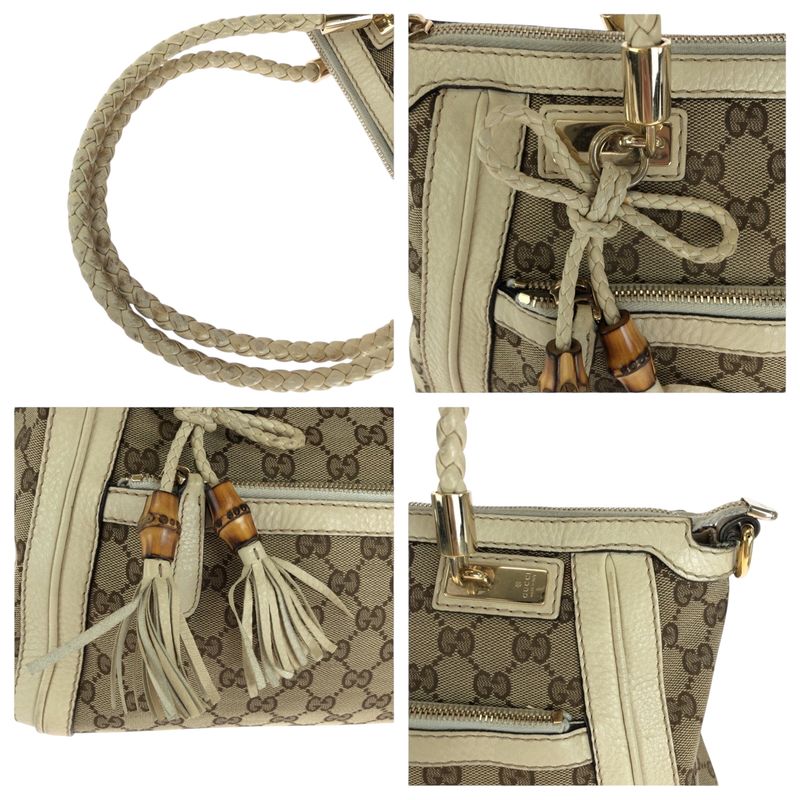 Gucci Bella Beige Ivory Gold Hardware GG Canvas 282300 Shoulder Bag Handbag