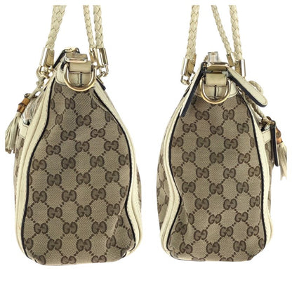 Gucci Bella Beige Ivory Gold Hardware GG Canvas 282300 Shoulder Bag Handbag