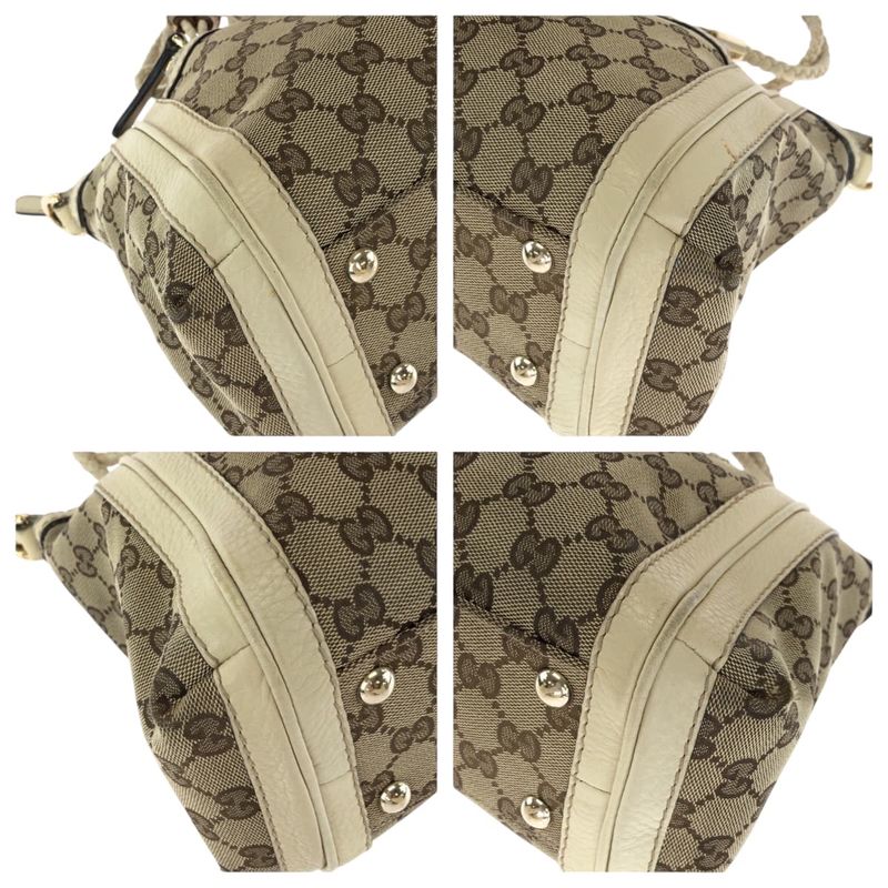Gucci Bella Beige Ivory Gold Hardware GG Canvas 282300 Shoulder Bag Handbag