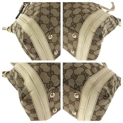 Gucci Bella Beige Ivory Gold Hardware GG Canvas 282300 Shoulder Bag Handbag