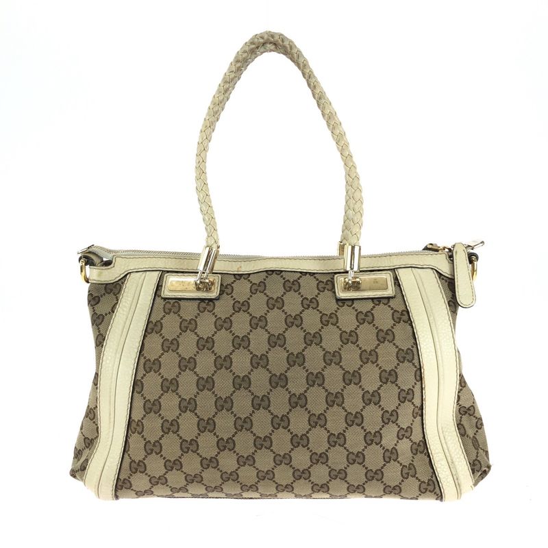 Gucci Bella Beige Ivory Gold Hardware GG Canvas 282300 Shoulder Bag Handbag