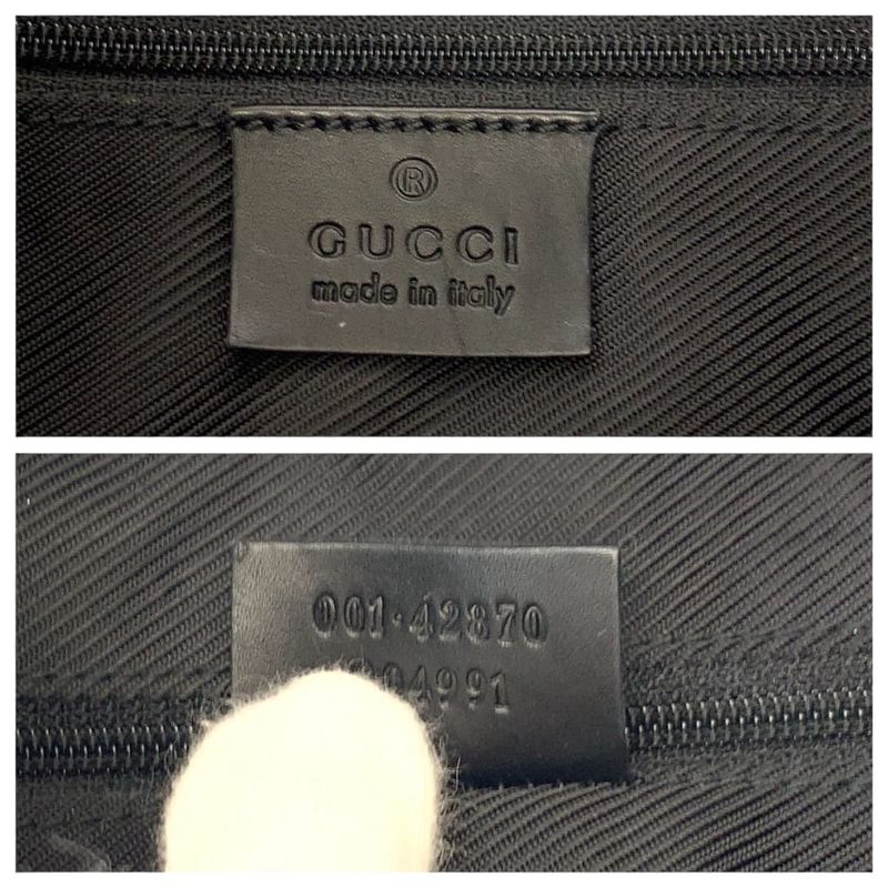 Gucci Black Gold Hardware GG Canvas 001 42870 Hobo Shoulder Bag Shoulder Women