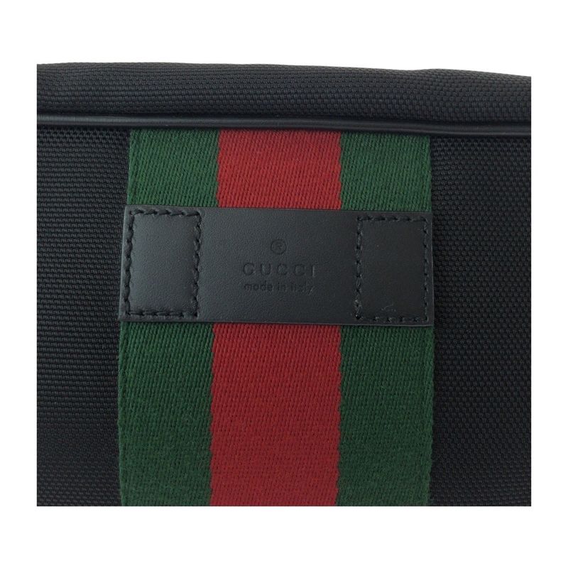 Gucci Sherry Line Black Silver Hardware Canvas/leather 630916 Second Bag Pouch