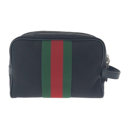 Gucci Sherry Line Black Silver Hardware Canvas/leather 630916 Second Bag Pouch