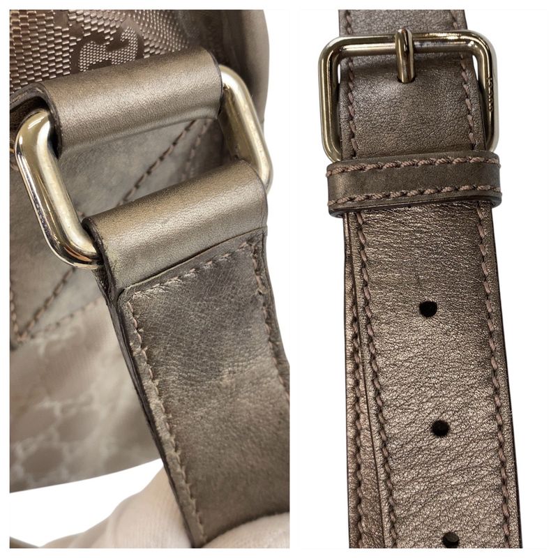 Gucci GG Imprime Metallic Brown Silver Hardware PVC 201732 Shoulder Bag