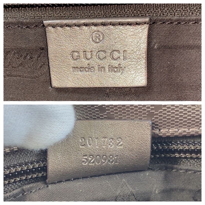 Gucci GG Imprime Metallic Brown Silver Hardware PVC 201732 Shoulder Bag