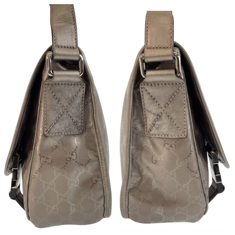 Gucci GG Imprime Metallic Brown Silver Hardware PVC 201732 Shoulder Bag